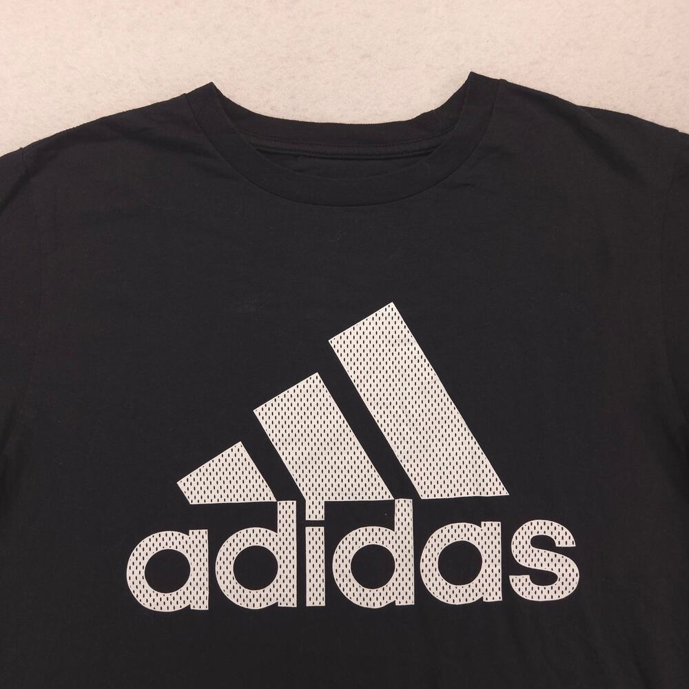 Adidas Casual Crew Neck Short Sleeve Graphic Shirt Mens Size M Black White 16015
